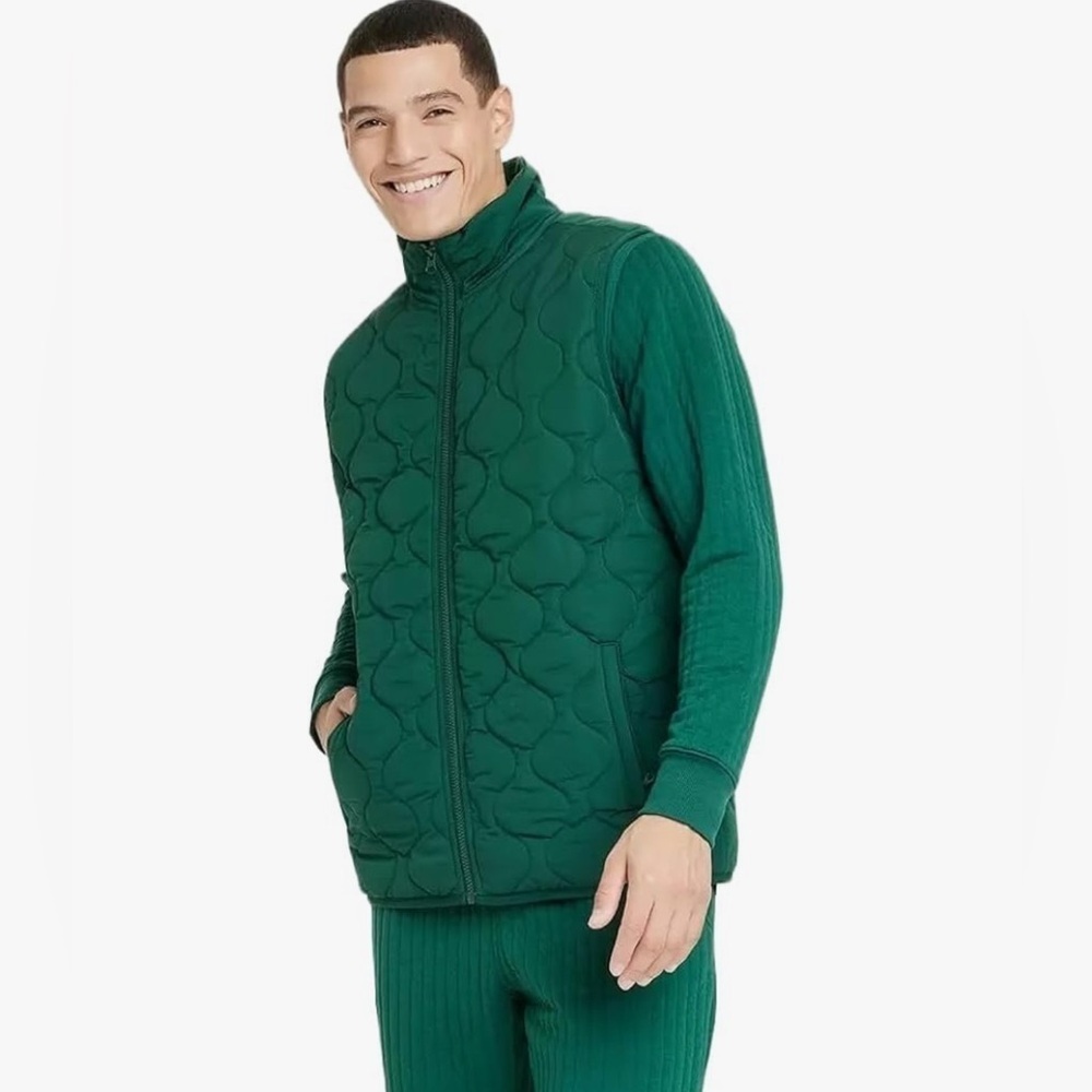 GOODFELLOW Men’s  Green Lightweight Puffer Vest - Size L